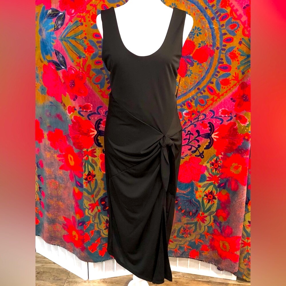 INC Knotted black dress! Never worn. Very flattering style. Size M NWT